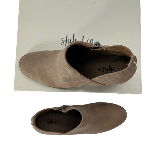 NEW Style & Co Light Sandy Taupe Ankle Boots Size 7.5 Minimalist Neutral Booties - Picture 5 of 12